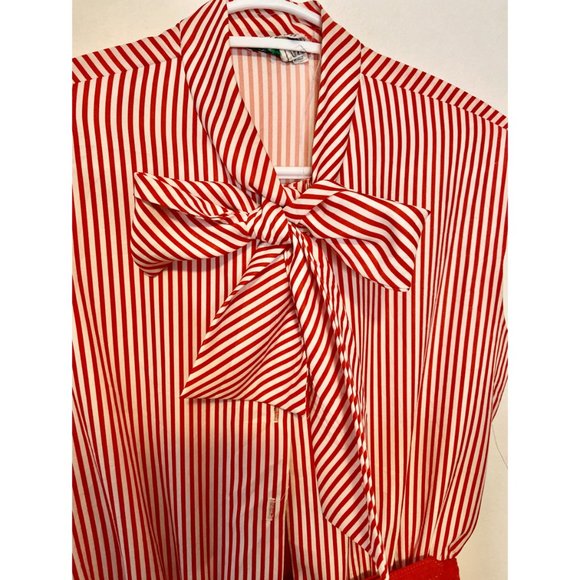 Vintage Beeqe Red & White Stripe Belted Dress - Picture 5 of 8